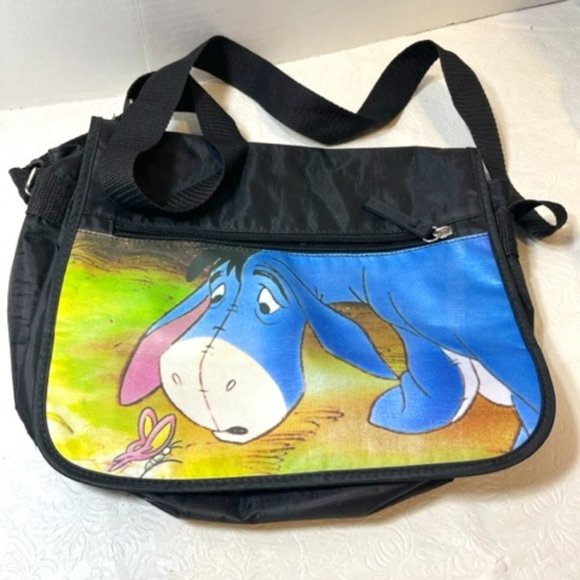 Winnie The Pooh's Eeyore Messenger Shoulder Bag Flap Over Tote 11.5x9" - Picture 1 of 11